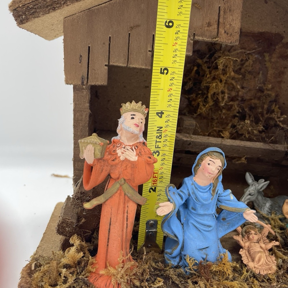 Vintage 1950's Nativity Set 8 Arial Figurines Stable Made in Italy Christmas‎ - Picture 11 of 16